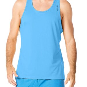 2XU Men's Aero Singlet - Lake Blue-0