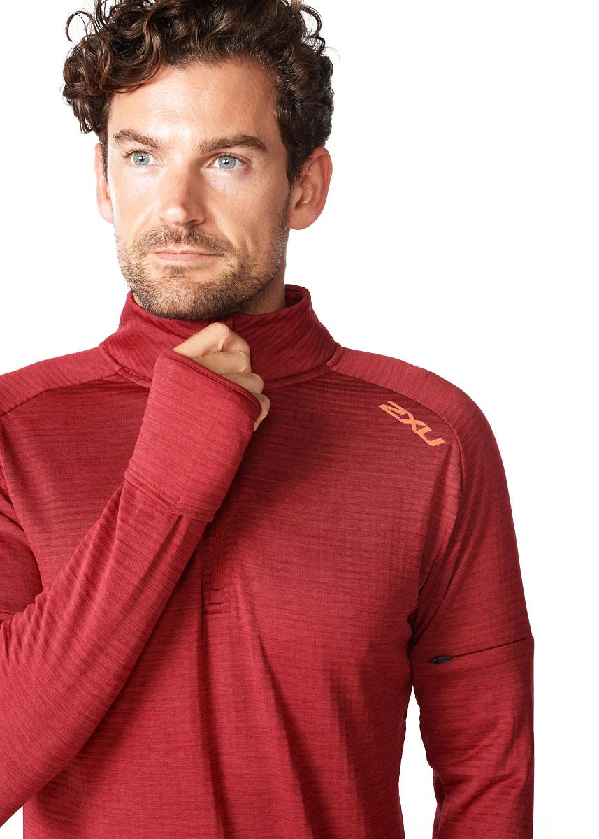 2XU Men's Ignition 1/4 Zip - Rhubarb-553389