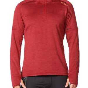 2XU Men's Ignition 1/4 Zip - Rhubarb-0