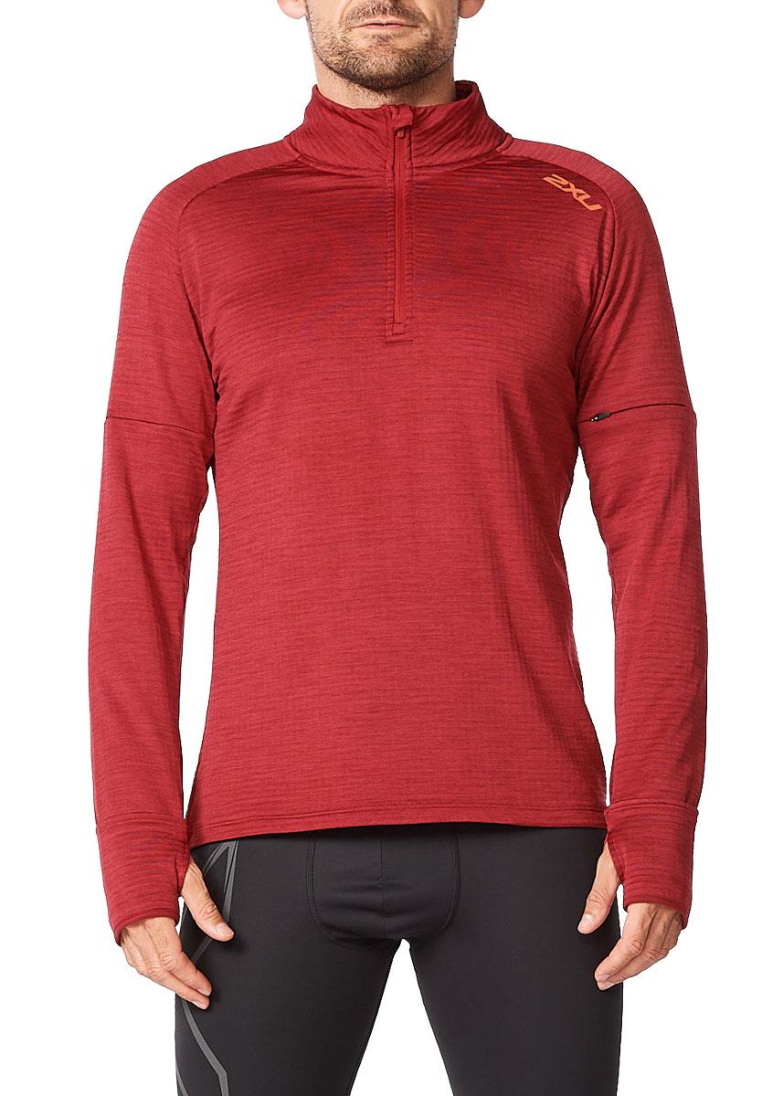 2XU Men's Ignition 1/4 Zip - Rhubarb-0