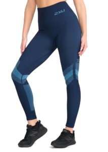 2XU Women's Motion Tech Tights - Midnight / Lake Blue
