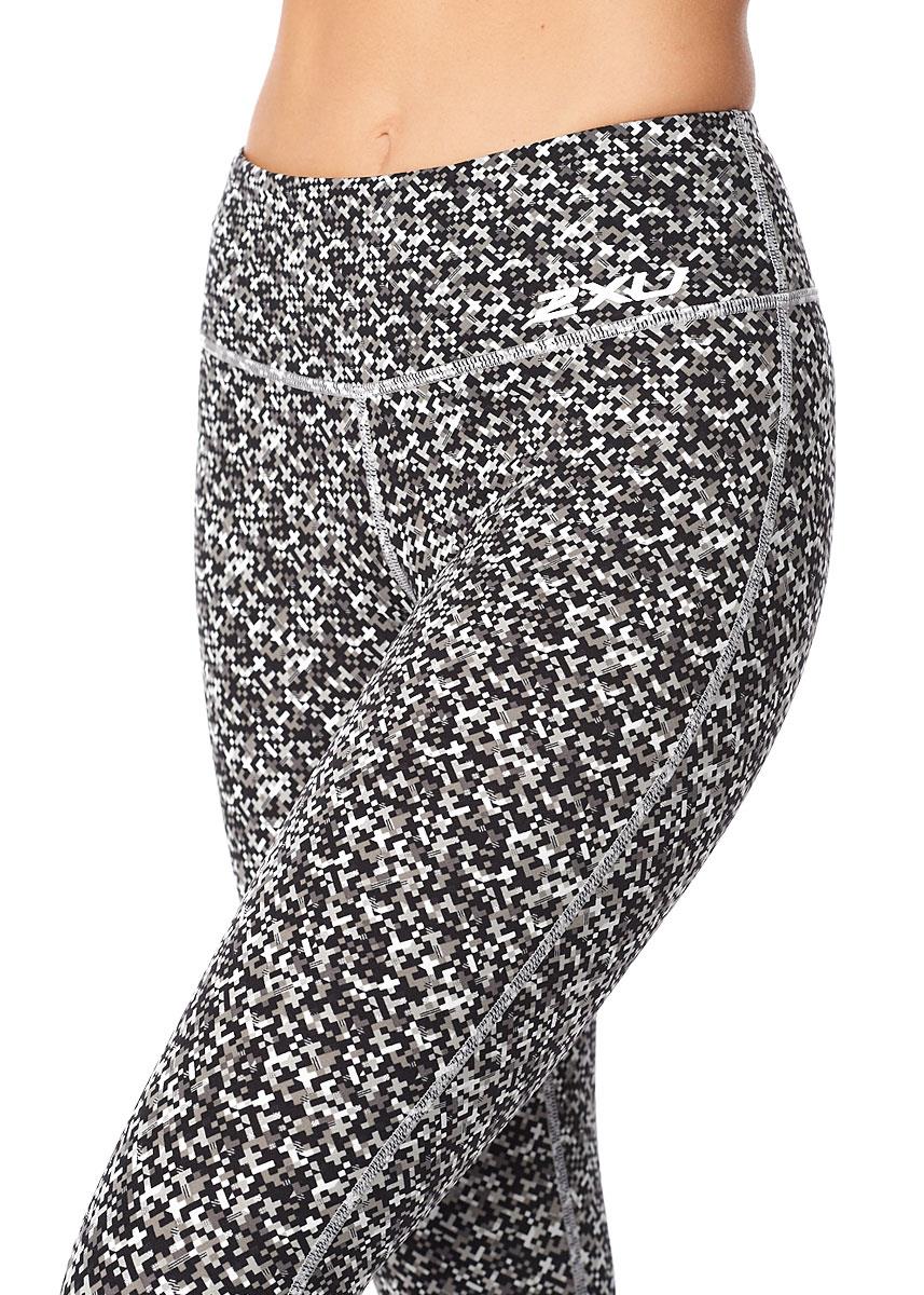 2XU Women's Form Print Mid-Rise Compression Tights - Harbor Mist-0