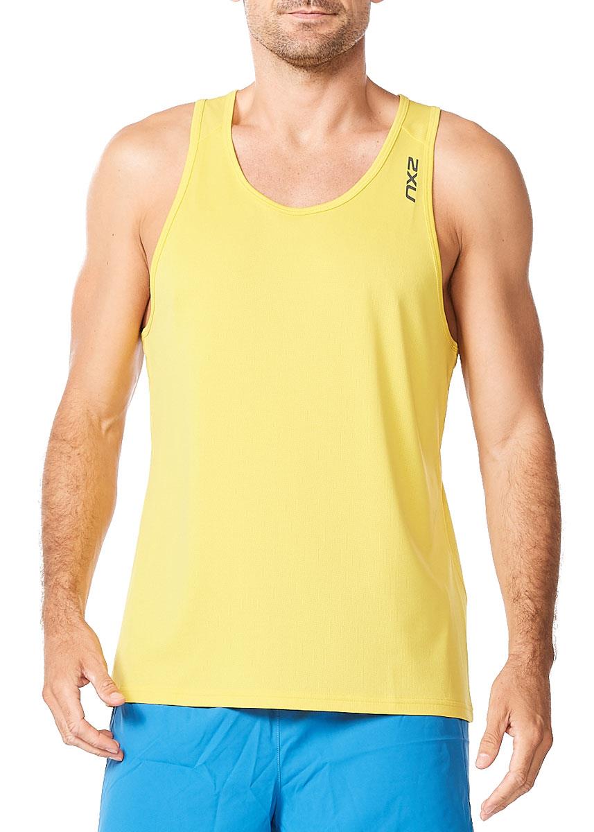 2XU Men's Aero Singlet - Maize-0