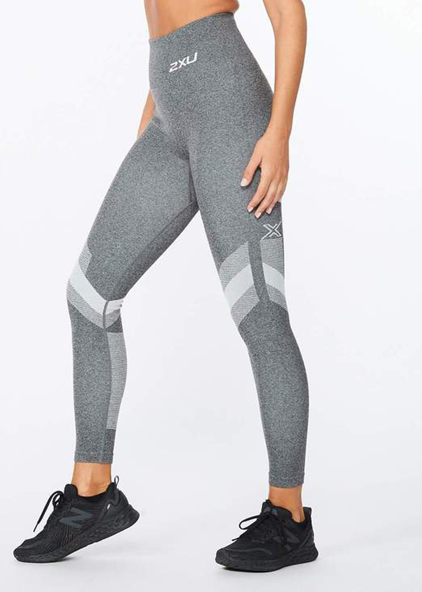 2XU Women's Motion Tech Tights - Grey Marle-554594