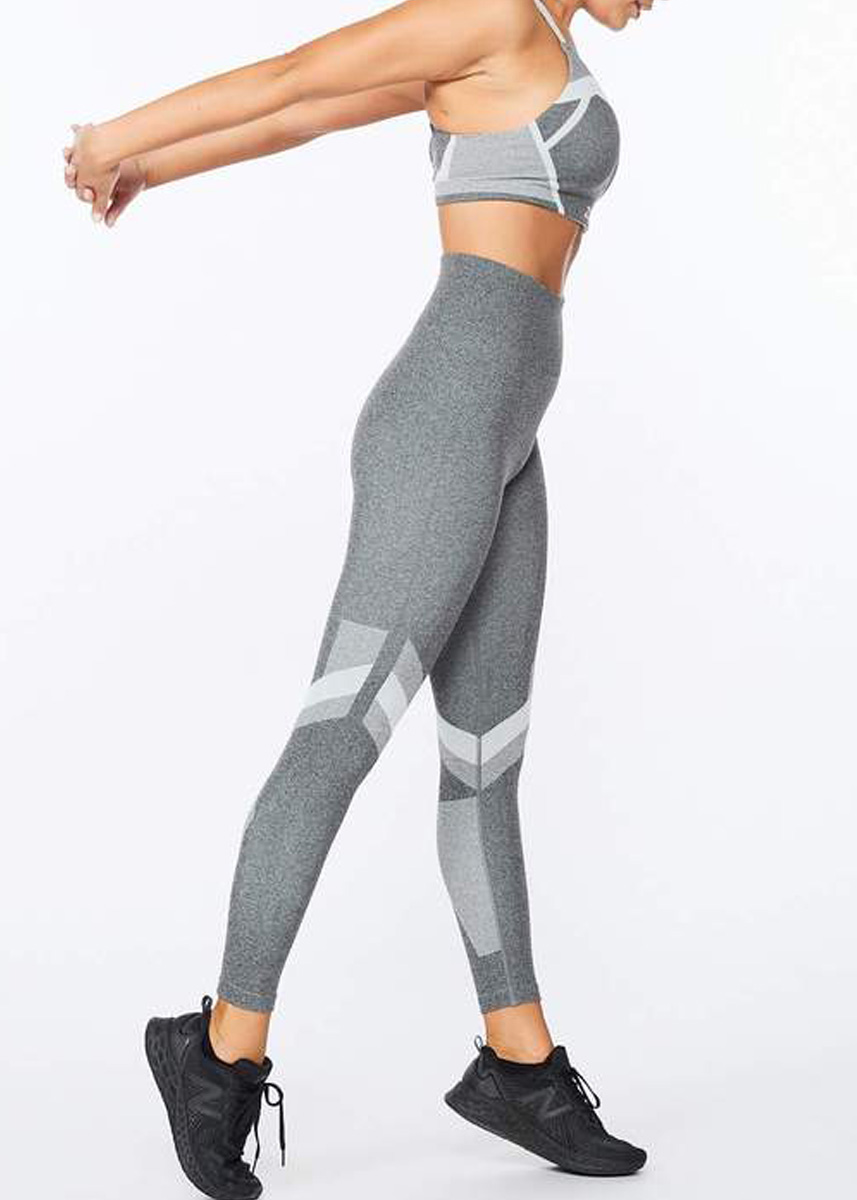 2XU Women's Motion Tech Tights - Grey Marle-554596