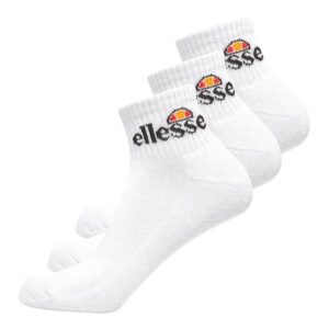 Ellesse Unisex Rallo 3 Pack Ankle Socks - White-0