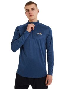 Ellesse Men's Bovaro 1/2 Zip Top - Navy Marl