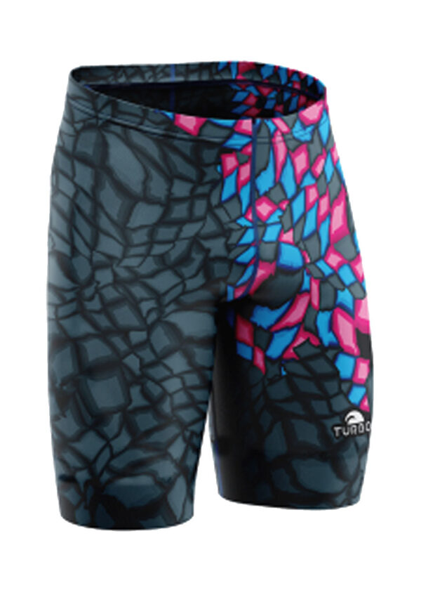 Turbo Men's Full Printed Crystal Jammer- Grey-0