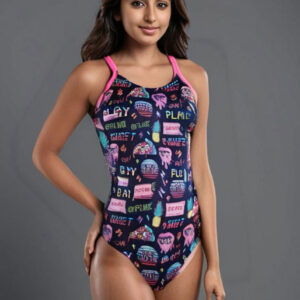 Turbo Love Pizza Swimsuit - Pink