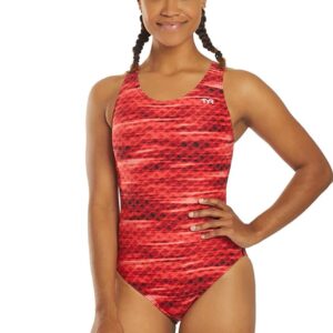TYR Castaway Maxfit Swimsuit - Red-0