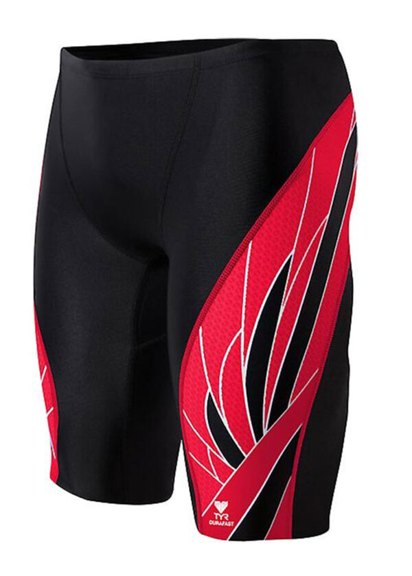 TYR Boy's Phoenix Splice Jammer - Black/ Red-0
