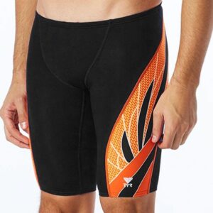 TYR Men's Phoenix Splice Jammer - Black/ Orange-0