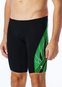 TYR Men's Phoenix Splice Jammer - Black/ Green