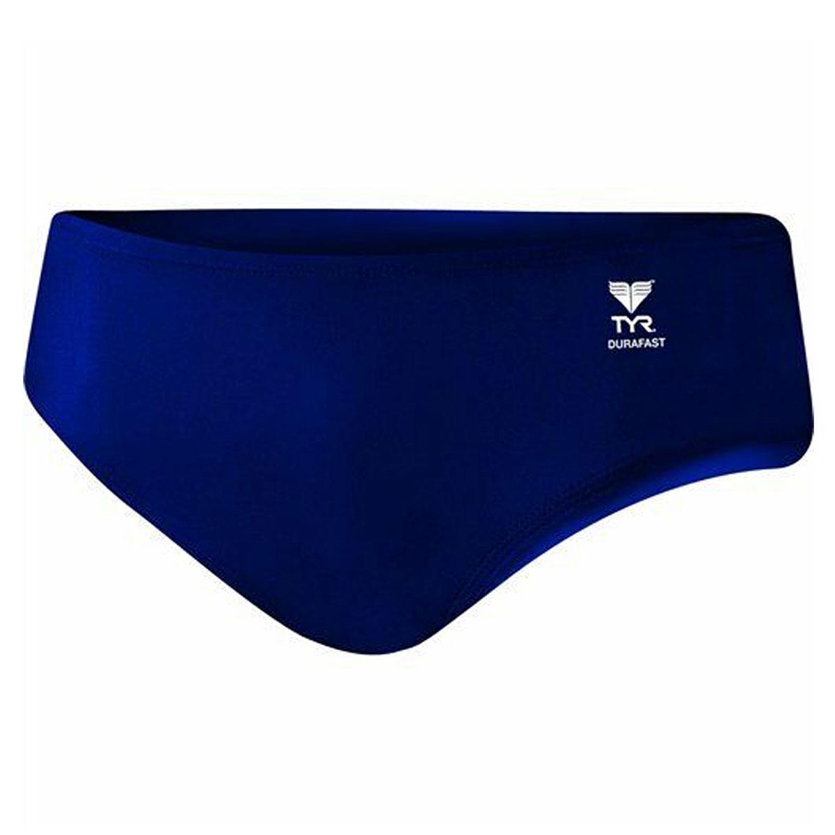 TYR Boy's Durafast Solid Racer Briefs - Navy-0