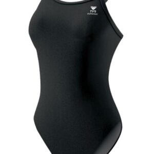 TYR Girl's Durafast One Solid Diamondfit Swimsuit - Black-0
