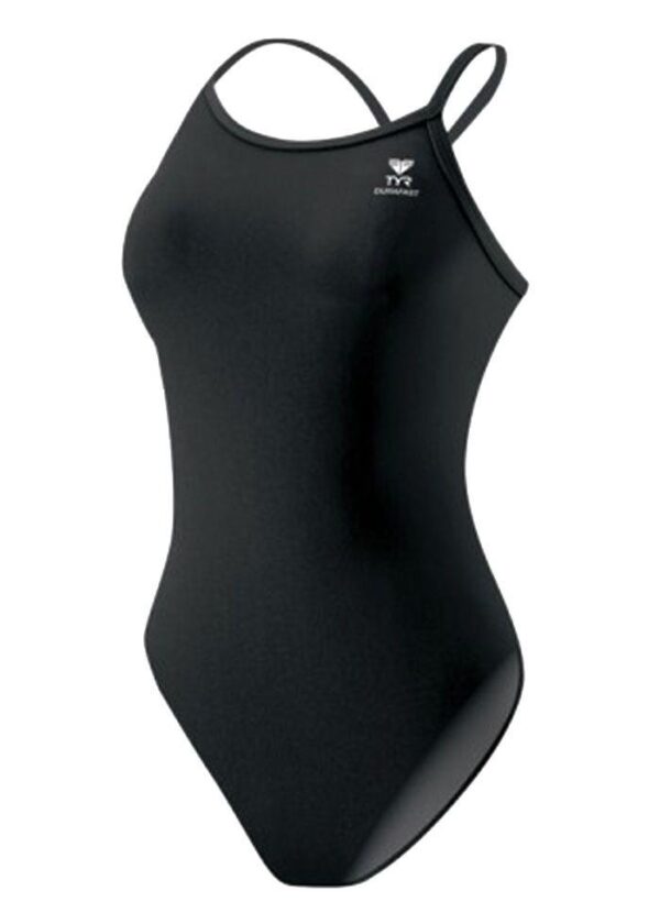 TYR Girl's Durafast One Solid Diamondfit Swimsuit - Black-0