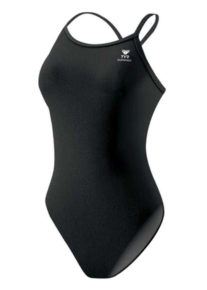 TYR Girl's Durafast One Solid Diamondfit Swimsuit - Black-0