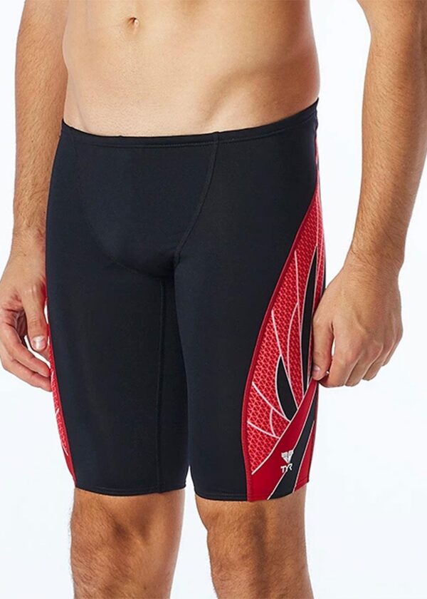TYR Men's Phoenix Splice Jammer - Black/ Red-0