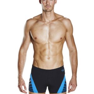 Speedo Men's Chevron Splice Aquashort - Black/Blue-0