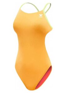 TYR Women's Solid Cutoutfit Swimsuit - Fluo Orange