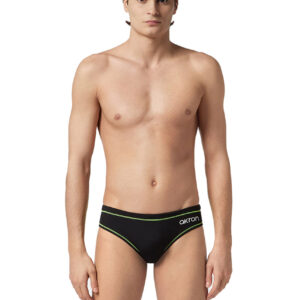 Akron Men's Addison Evo Bicolour Brief - Black/ Neon Green-0
