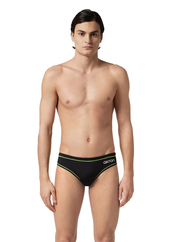 Akron Men's Addison Evo Bicolour Brief - Black/ Neon Green-0