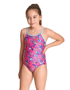 Zoggs Girl's Journey Flyback Swimsuit - Pink/ Blue