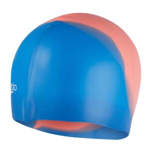 Speedo Multi Colour Silicone Cap - Bondi Blue/ Neon Fire-0