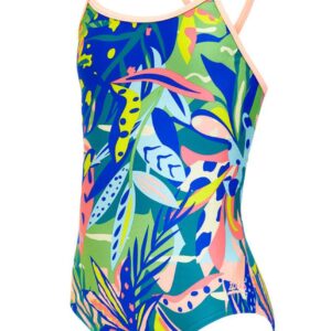 Zoggs Girl's Jungle Mix Starback Swimsuit - Blue/ Multi-0