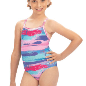 Uglies Girl's Surfs Up Print Keyhole Swimsuit