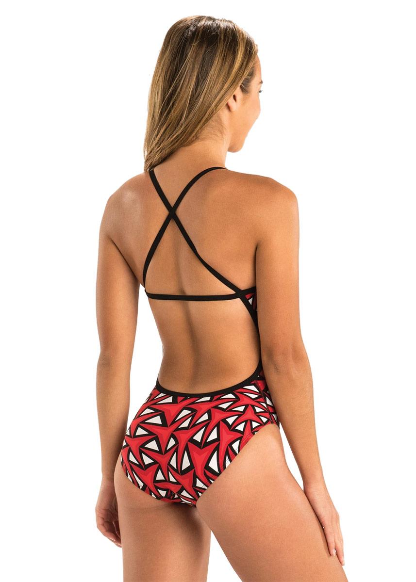 Dolfin Graphlite Mako Cross Back Swimsuit - Red-brand