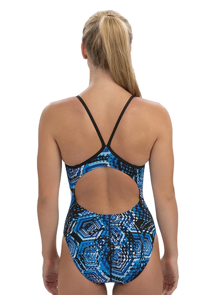 Dolfin Reliance Hive V-Back Swimsuit - Blue-brand