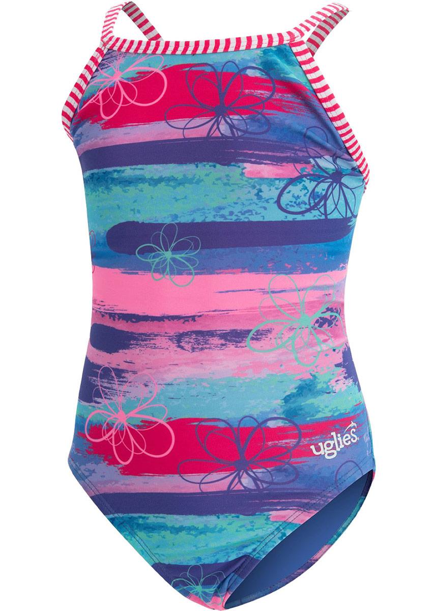 Uglies Girl's Surfs Up Print Keyhole Swimsuit