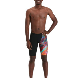 Speedo Glitche V-Cut Placement Jammer - Black/ Salso/ Blue/ Lime-0
