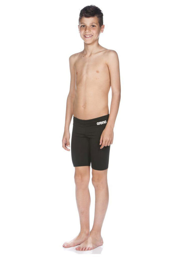 Arena Boy's Solid Jammer - Black/ White-0