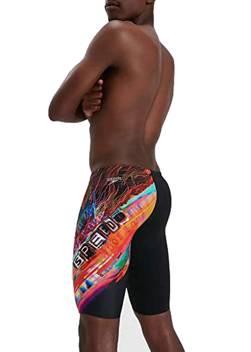 Speedo Glitche V-Cut Placement Jammer - Black/ Salso/ Blue/ Lime-568370