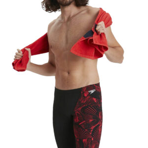 Speedo Allover V-Cut Jammer - Black/ Lava Red