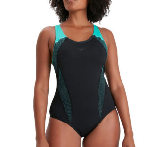 Speedo Plastisol Laneback Swimsuit - Black