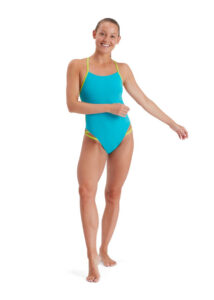 Speedo Solid Freestyler Swimsuit - Aquarium/ Atomic Lime
