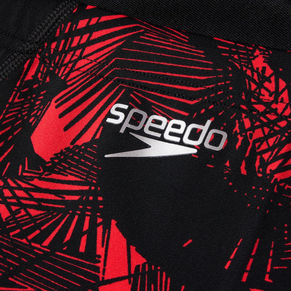 Speedo Allover V-Cut Jammer - Black/ Lava Red-560461