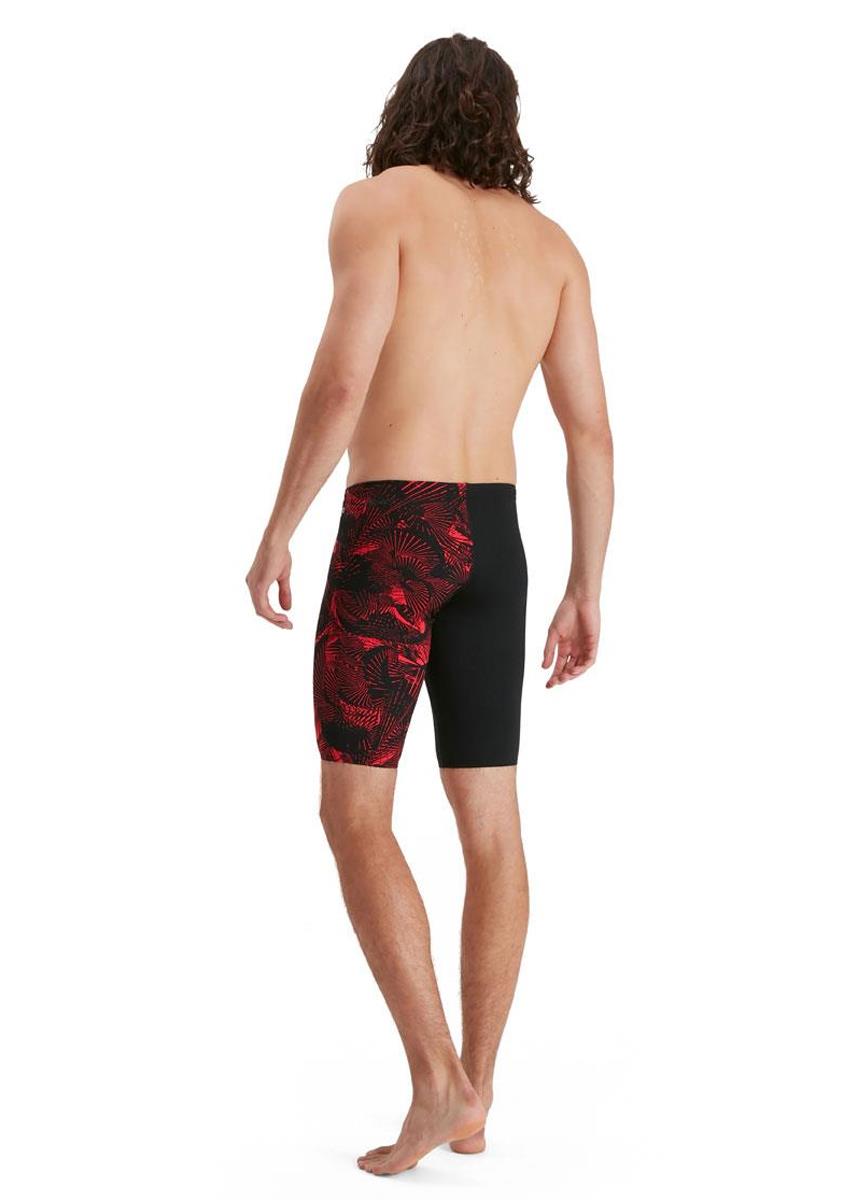 Speedo Allover V-Cut Jammer - Black/ Lava Red-brand