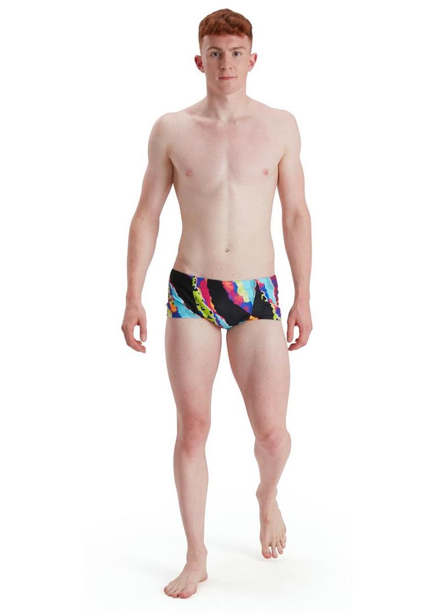 Speedo Men's Rip It Up 17cm Brief - Black/ Lime/ Adriatic/ Pink-561323