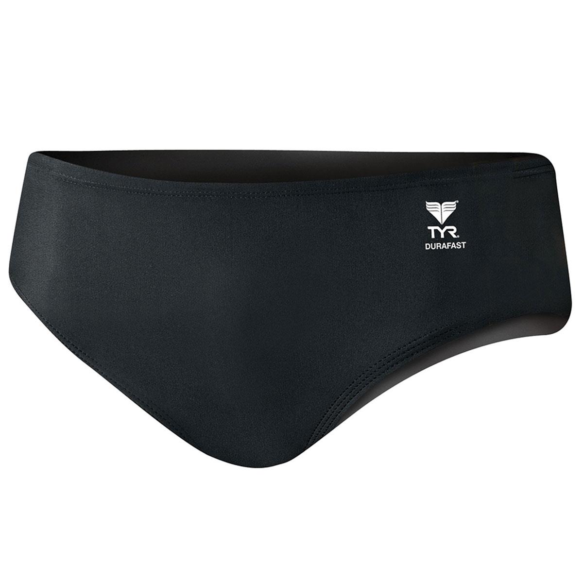 TYR Boy's Durafast Solid Racer Briefs - Black-0