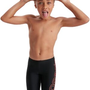 Speedo Boy's Boom Logo Placement Jammer - Black/ Siren Red-0