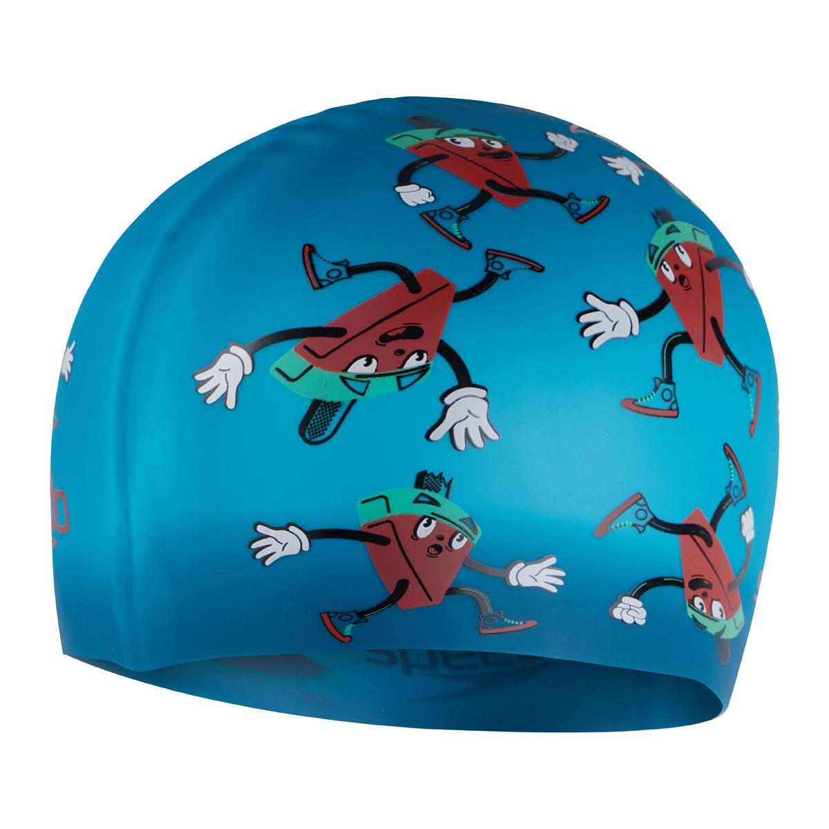 Speedo Junior Printed Silicone Cap - Nordic Teal/ Water Melon/ Fake Green-561018