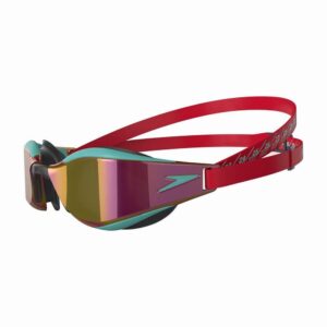 Speedo Fastskin Hyper Elite Mirror Goggles - Fed Red / Tile Blue / Violet Gold-0