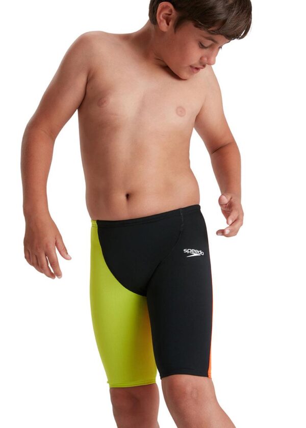 Speedo Boys Fastskin Junior Endurance+ High Waist Jammer - Black/ Salso/ Atomic Lime