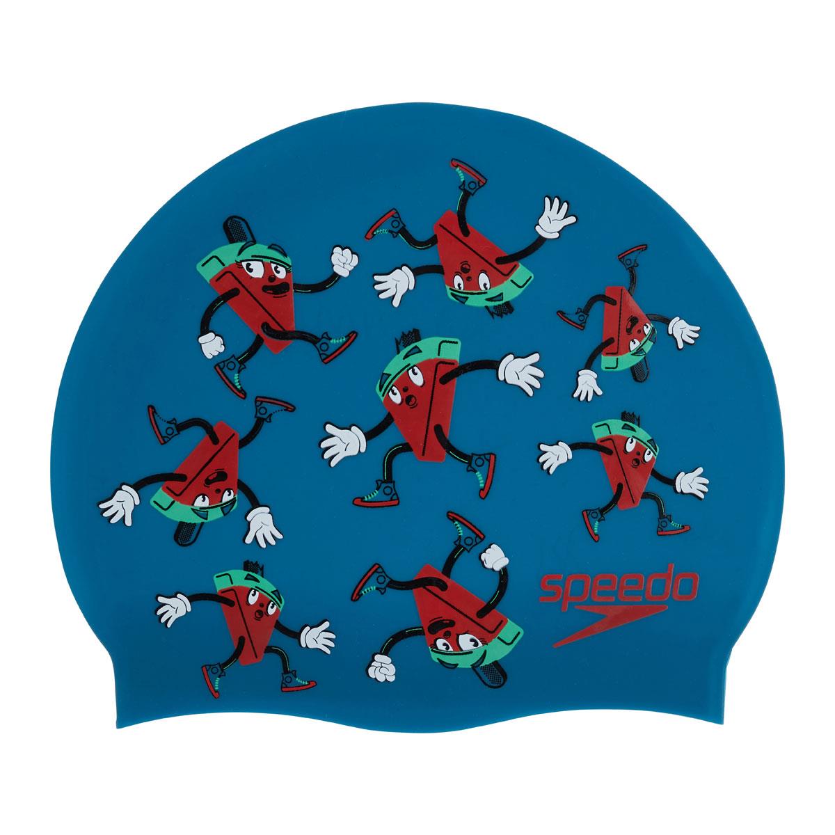 Speedo Junior Printed Silicone Cap - Nordic Teal/ Water Melon/ Fake Green-0