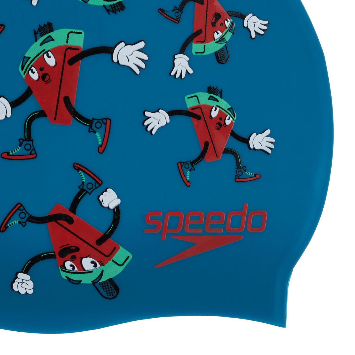 Speedo Junior Printed Silicone Cap - Nordic Teal/ Water Melon/ Fake Green-561017