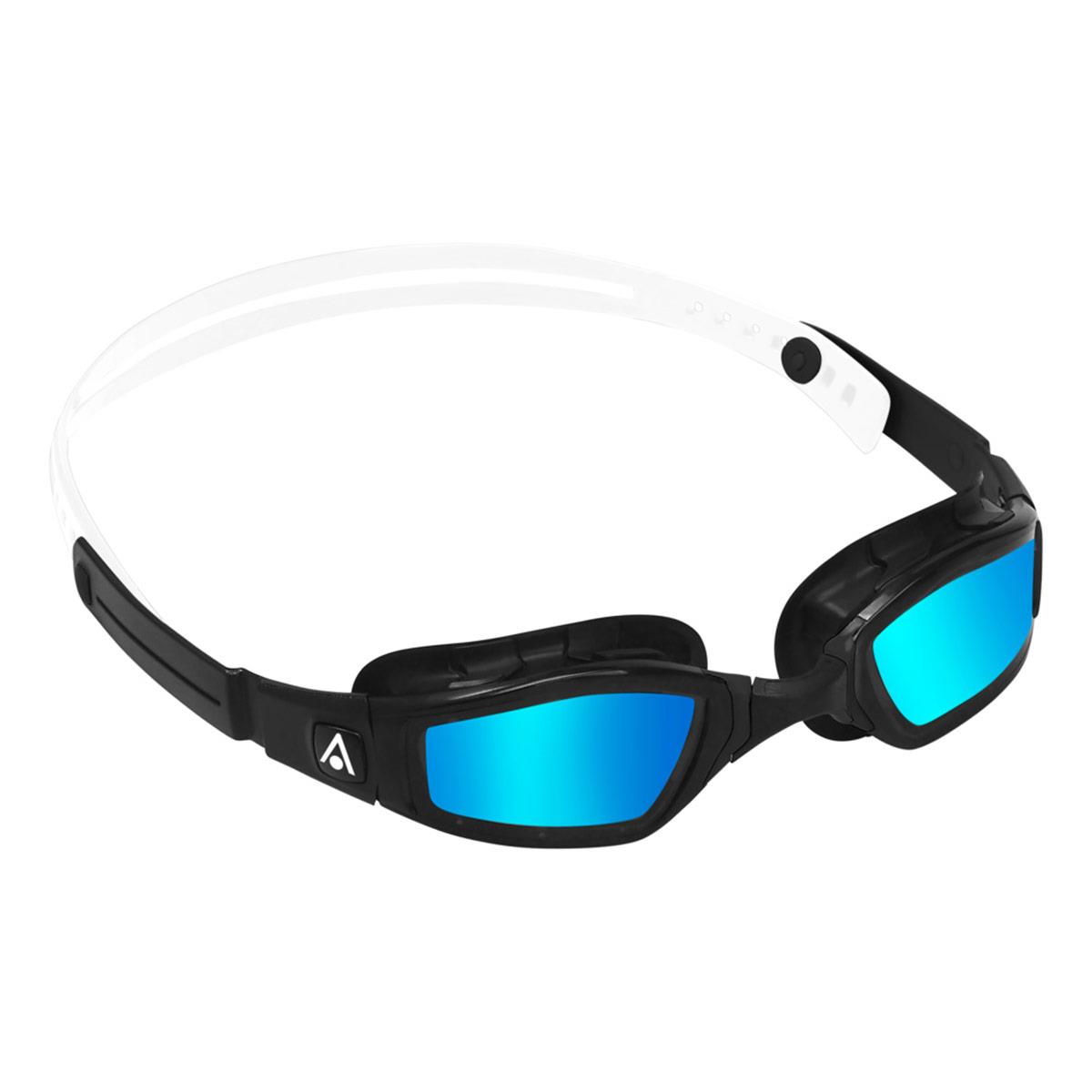 Aquasphere Ninja Blue Titanium Mirrored Goggles - Black/ White